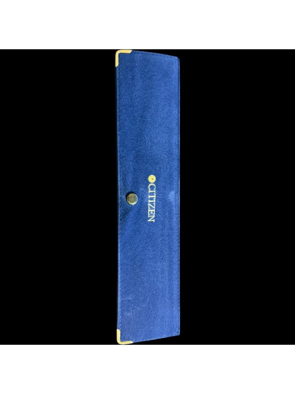Citizen Blue Velvet Single Watch Case with Gold Tone Snap & Accents